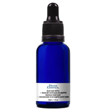 Blue Glass Dropper Bottle, 30ml