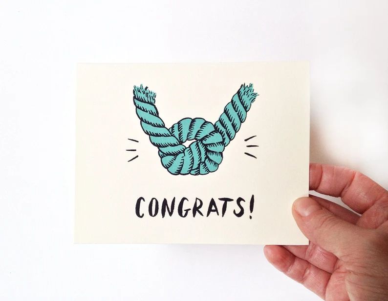 Greeting Card, Wedding, "Congrats"