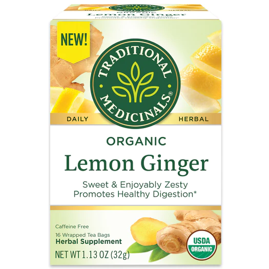 Organic Lemon Ginger Tea, 16 Tea Bags
