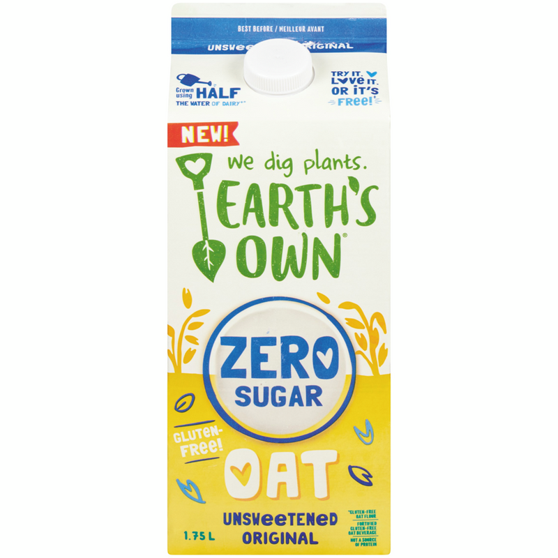 Zero Sugar Unsweetened Original Oat Milk, 1.75L