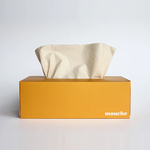 Unbleached Bamboo Facial Tissue, Goldenrod