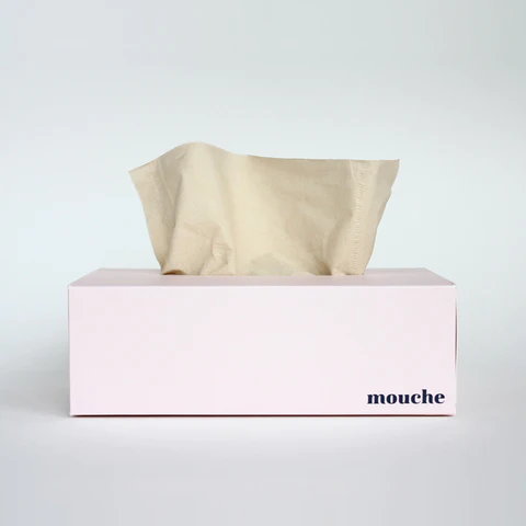 Unbleached Bamboo Facial Tissue, Blush