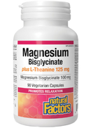 Magnesium Bisglycinate plus L-Theanine 125mg, 90 Capsules