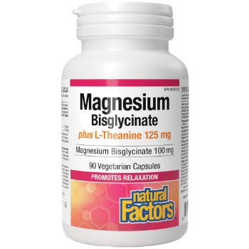 Magnesium Bisglycinate plus L-Theanine 125mg, 90 Capsules