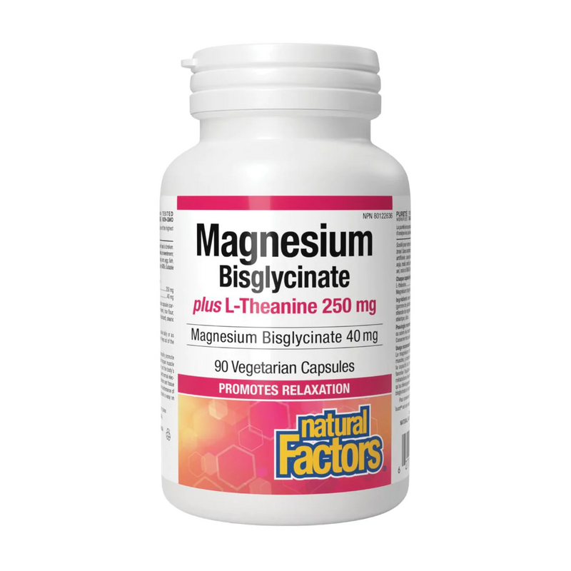 Magnesium Bisglycinate plus L-Theanine 250mg, 90 Capsules