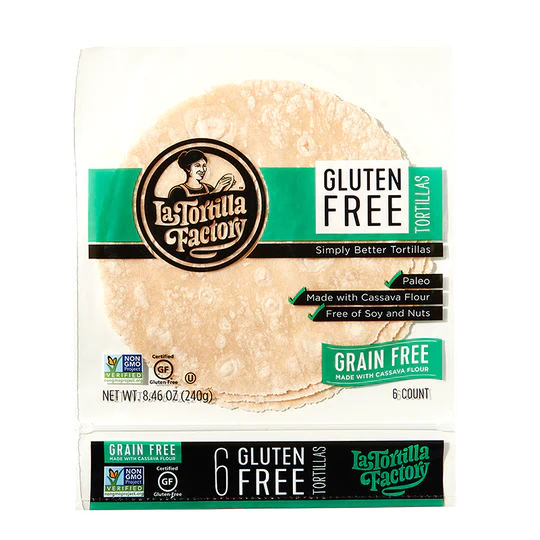 Gluten Free Cassava Tortillas, 6 Pack 240g