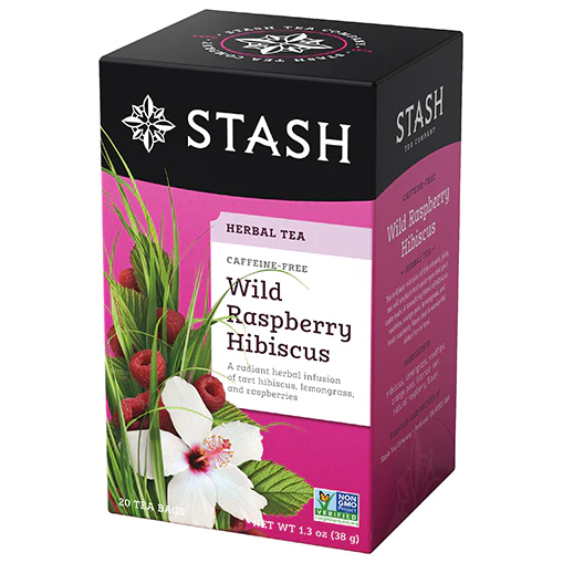 Wild Raspberry Hibiscus Herbal Tea, 20 Tea Bags