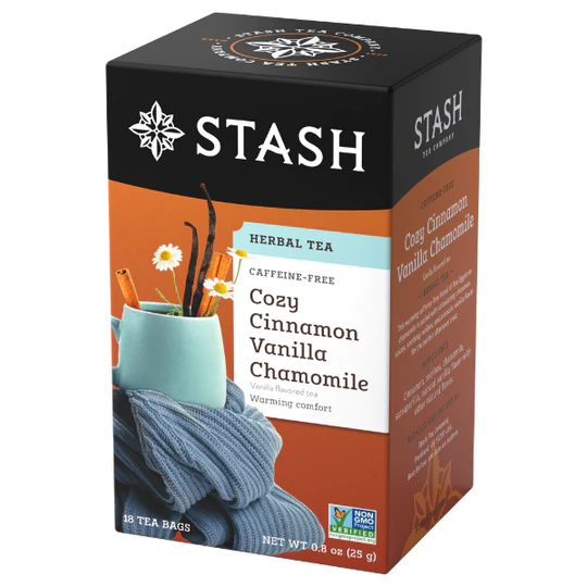 Cozy Cinnamon Vanilla Chamomile Herbal Tea, 18 Tea Bags