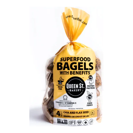 Gluten Free Superfood Bagels, Chia & Flax Seed 4 Pack