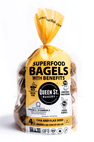Gluten Free Superfood Bagels, Chia & Flax Seed 4 Pack