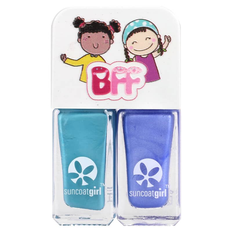 Kids Nail Polish BFF Duos, Twinnies Turquoise & Blue 2pk