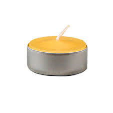 Beeswax Tealight with Aluminum Holder, Natural