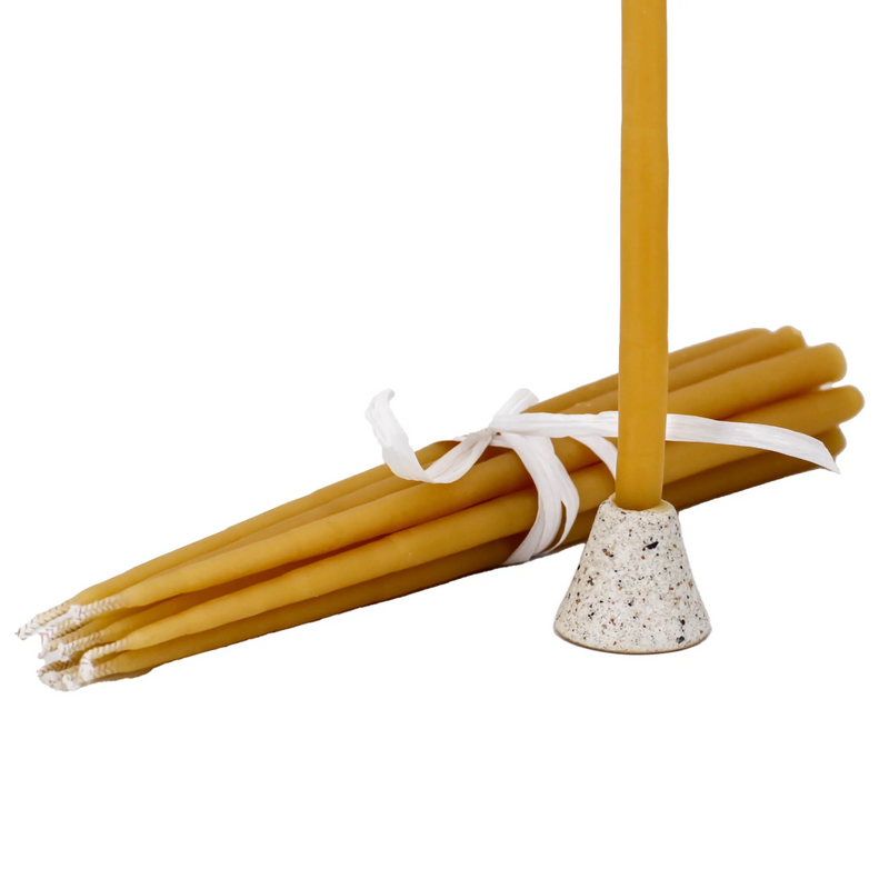 Beeswax Thin Taper Candles - Natural, 10 pack