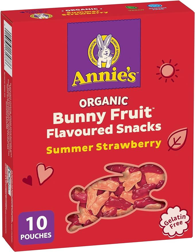 Organic Bunny Fruit Snacks, Summer Strawberry 10 Pack 198g