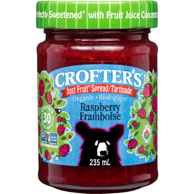 Organic Raspberry Just Fruit Spread, 235mL