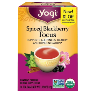 Spiced Blackberry Focus Herbal Tea, 16 Bags