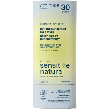 Sunly Sensitive Mineral Sunscreen Face Stick, Unscented SPF 30 20g