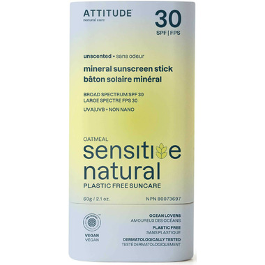 Sunly Sensitive Mineral Sunscreen Stick, Unscented SPF 30 60g