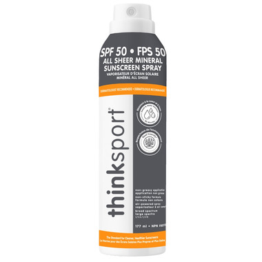 ThinkSport All Sheer Mineral Sunscreen Spray, SPF 50, 177mL