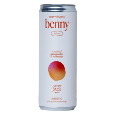 Yerba Mate & Adaptogens Drink, Balance Lychee Peach 355mL