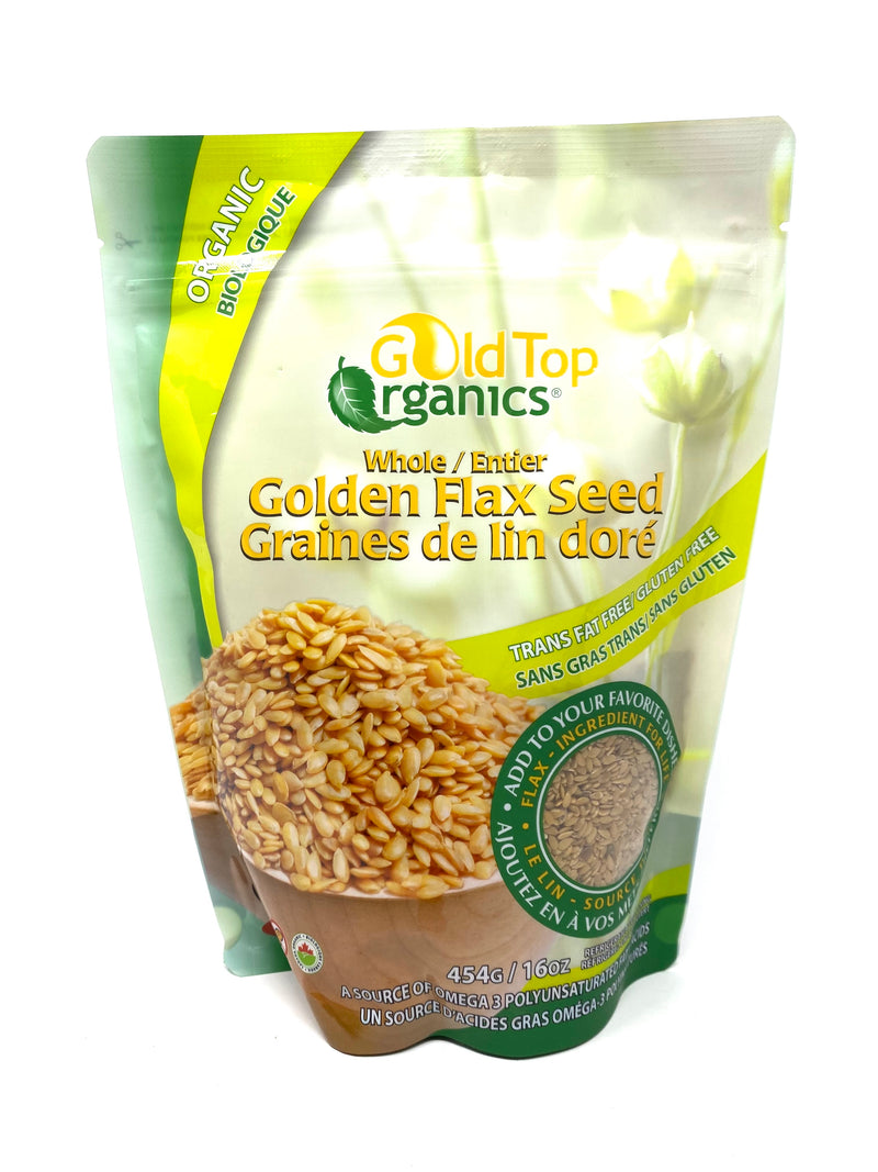 Organic Whole Golden Flax Seeds, 454g