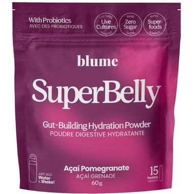 SuperBelly Gut-Building Hydration Powder, Acai Pomegranate 15 Pack