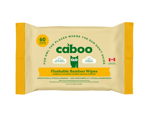 Flushable Bamboo Wipes, 60 Wipes