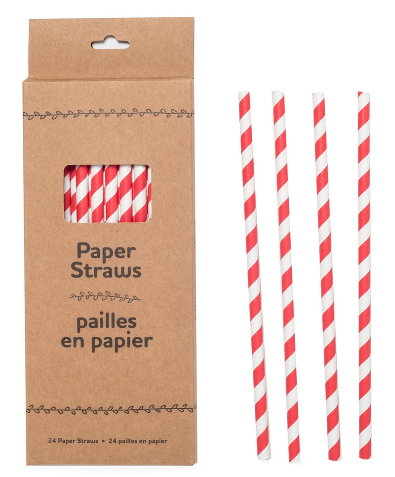 Biodegradable Paper Straws, 24 pack