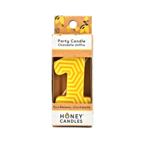 Beeswax Party Candle, Number 1