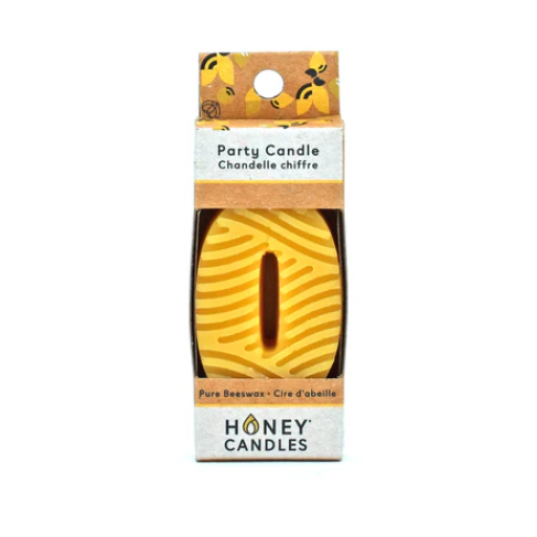 Beeswax Party Candle Number Zero