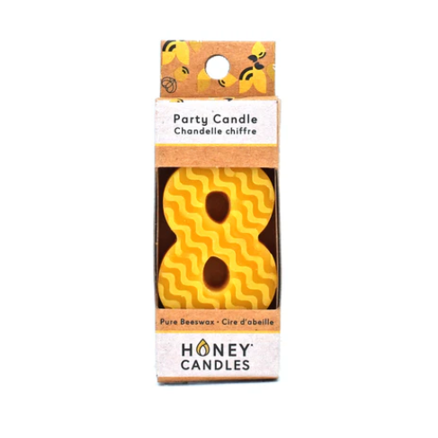 Beeswax Party Candle, Number 8