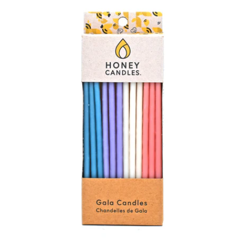 Beeswax Gala Candles, Pastel 12 Pack