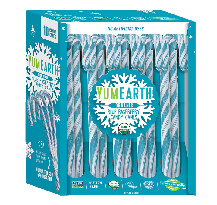 Blue Raspberry Candy Canes, 10 Count