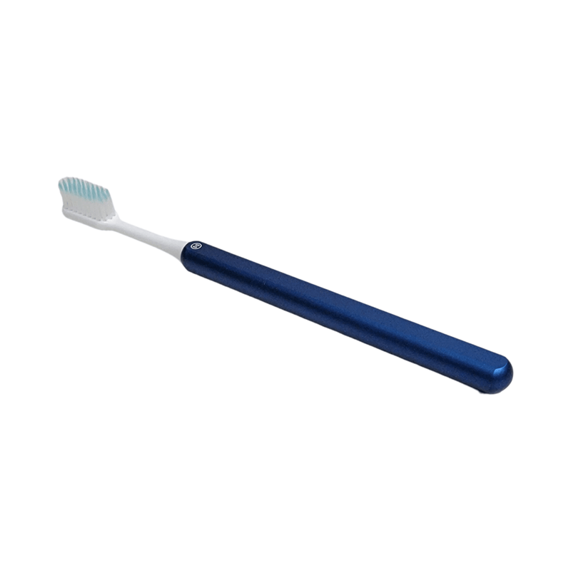 Adult Aluminum Toothbrush + 3 Replacement Heads, Soft Ocean Blue