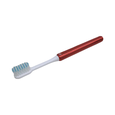 Kids Aluminum Toothbrush + 3 Replacement Heads, Soft Red