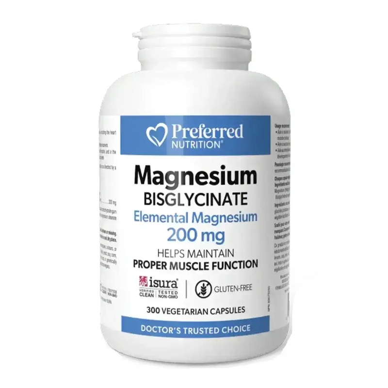 Magnesium Bisglycinate 200mg, 300 Capsules