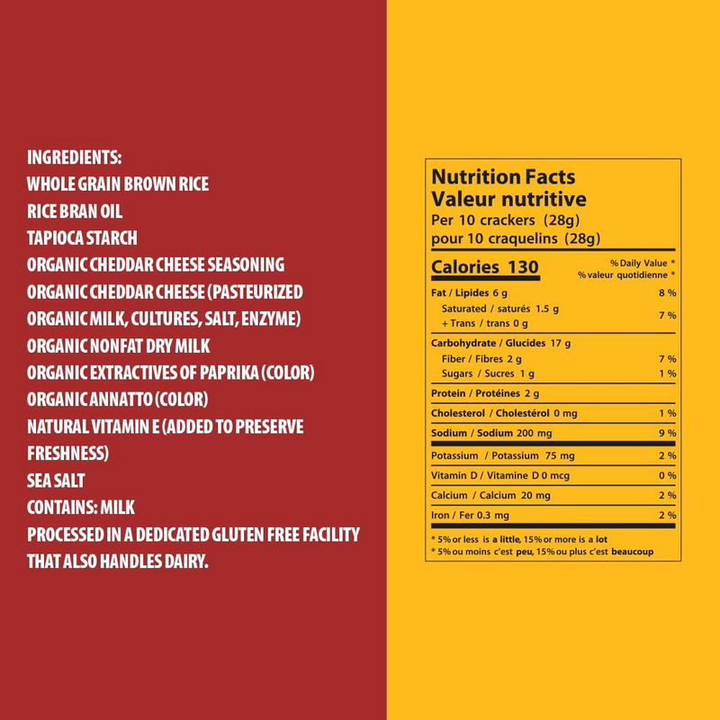 Gluten Free Crackers, Cheddar Cheese 113g