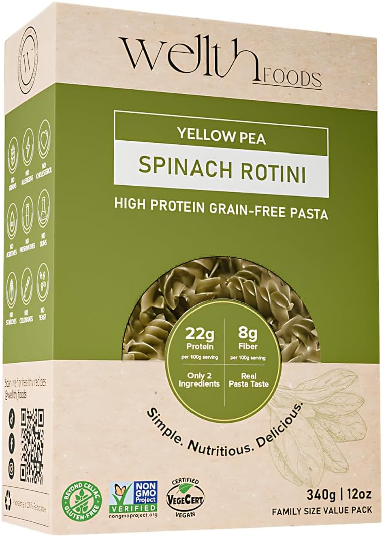 Yellow Pea & Spinach Rotini, 340g