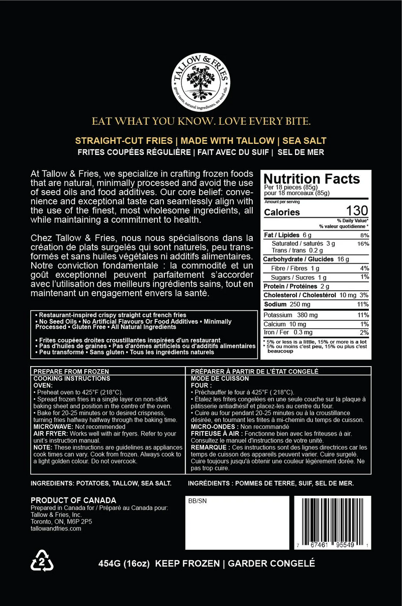 French Fries made with Beef Tallow, 454g