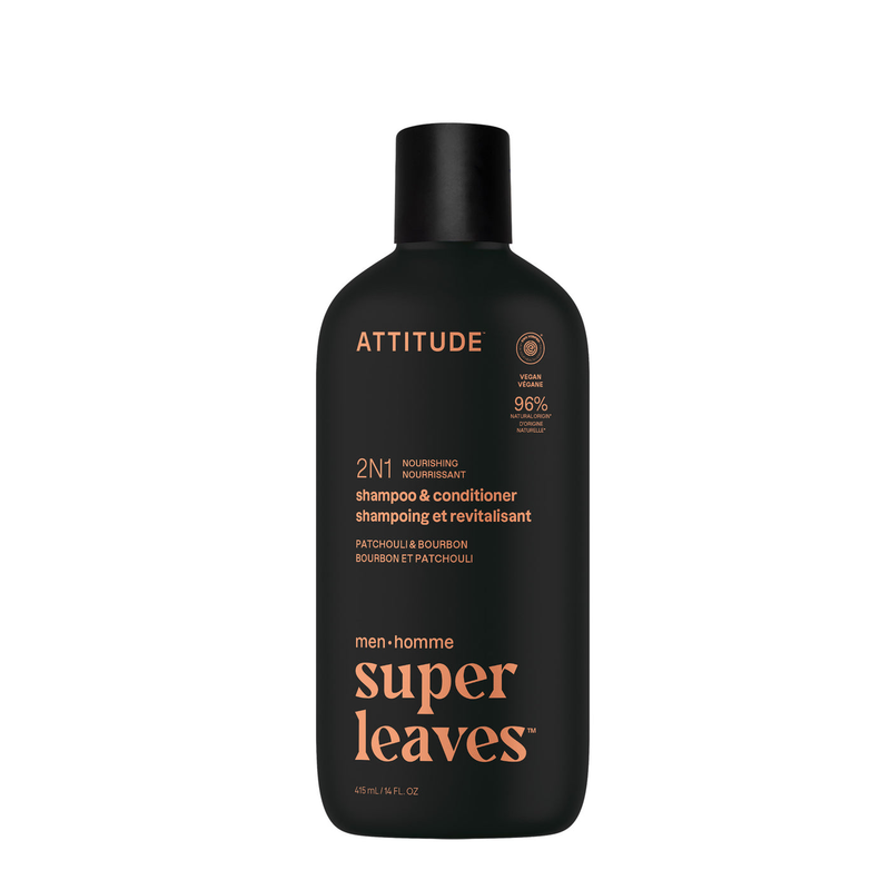 Men's 2 in 1 Nourishing Shampoo & Conditioner, Patchouli & Bergamot 415mL