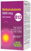 Vitamin B12 5000mcg Methylcobalamin, 60 Tablets
