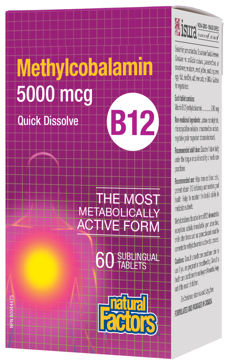 Vitamin B12 5000mcg Methylcobalamin, 60 Tablets