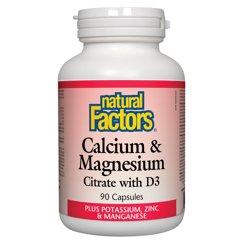 Calcium & Magnesium Citrate with D3, 90 Capsules