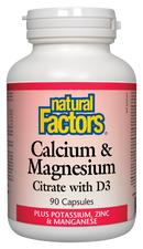 Calcium & Magnesium Citrate with D3, 90 Capsules