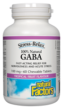 GABA 100mg, Tropical Fruit 60 Tablets
