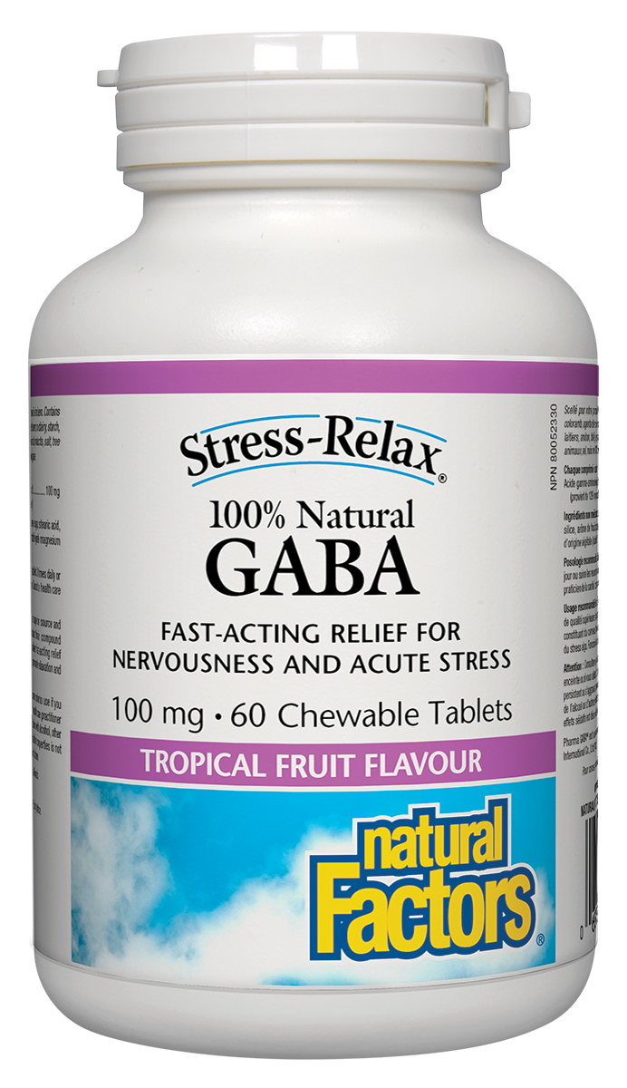 GABA 100mg, Tropical Fruit 60 Tablets