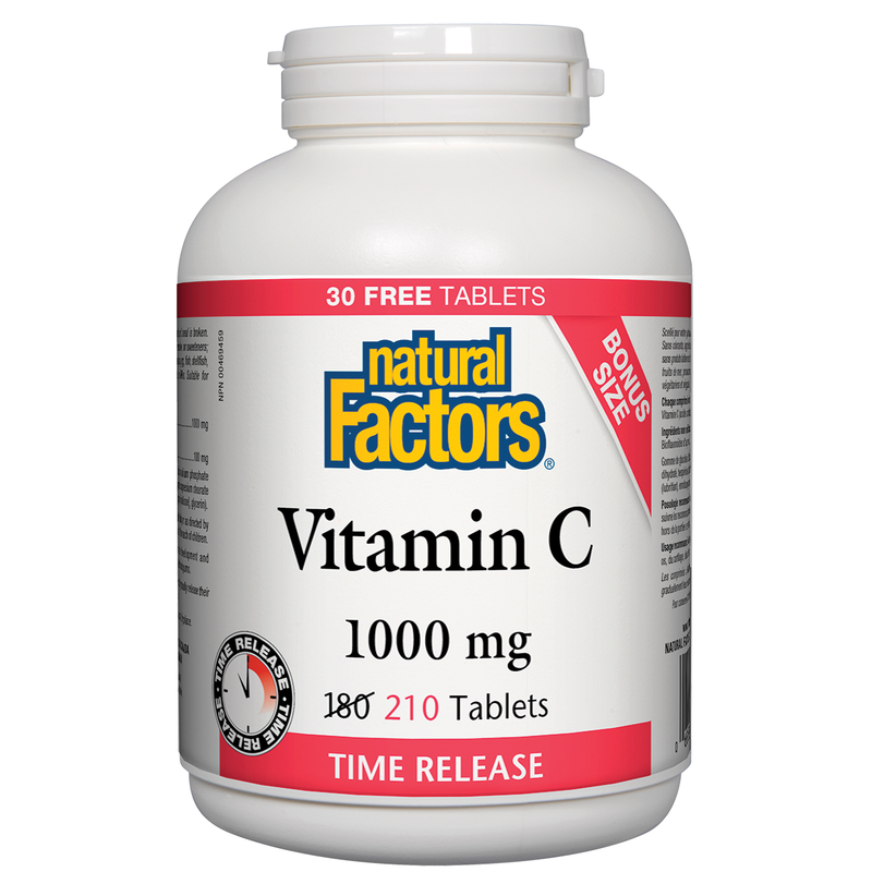 Vitamin C 1000mg Time Release, 180+30 Tablets