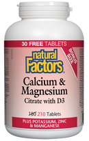 Calcium & Magnesium Citrate with D3, 180+30 Tablets