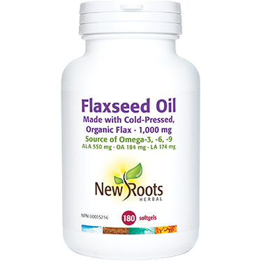 Organic Flaxseed Oil 1000mg, 180 Softgels