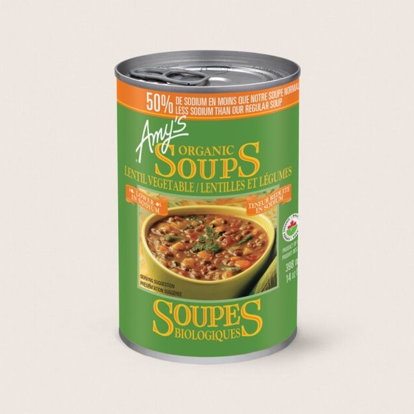 Organic Low Sodium Lentil Vegetable Soup, 398mL
